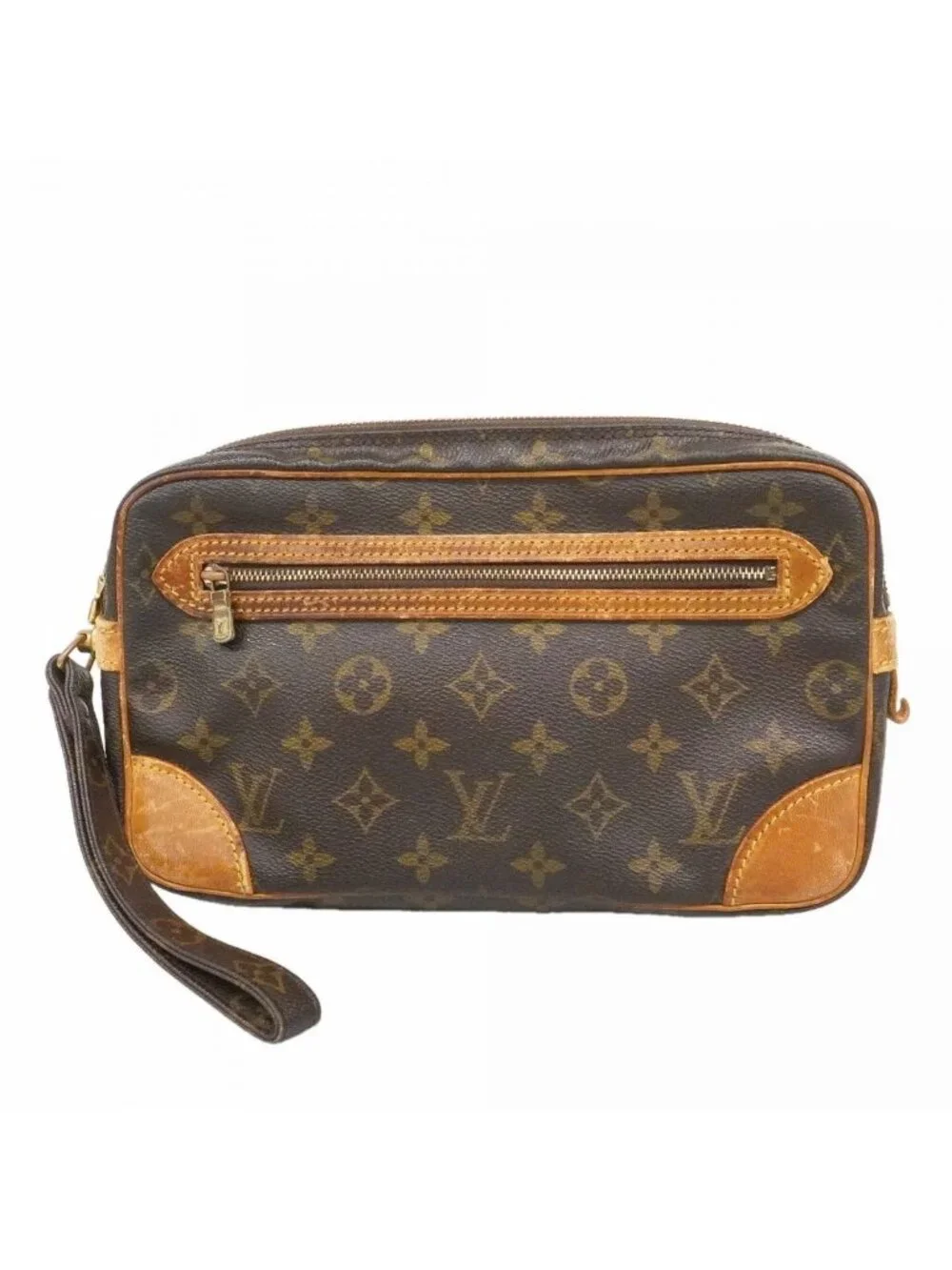Louis Vuitton Clutch Monogram Marly Dragonne GM Brown